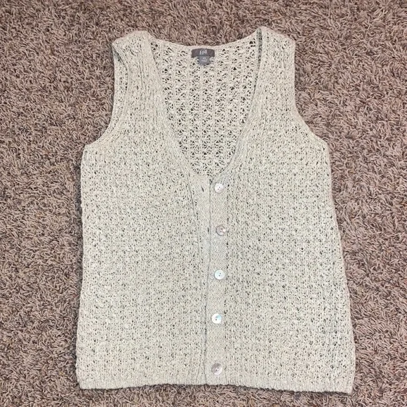 J. Jill Cream Knit Vest - Picture 1 of 7